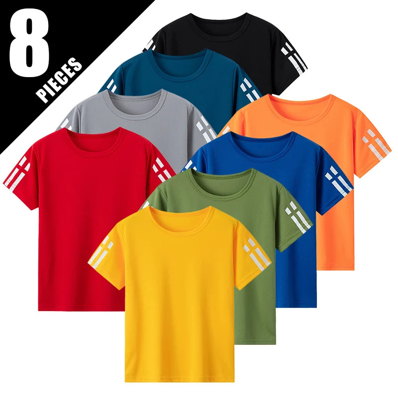 Kids Quick-Dry Sports T-Shirt – Loose Short Sleeve Training Team Uniform