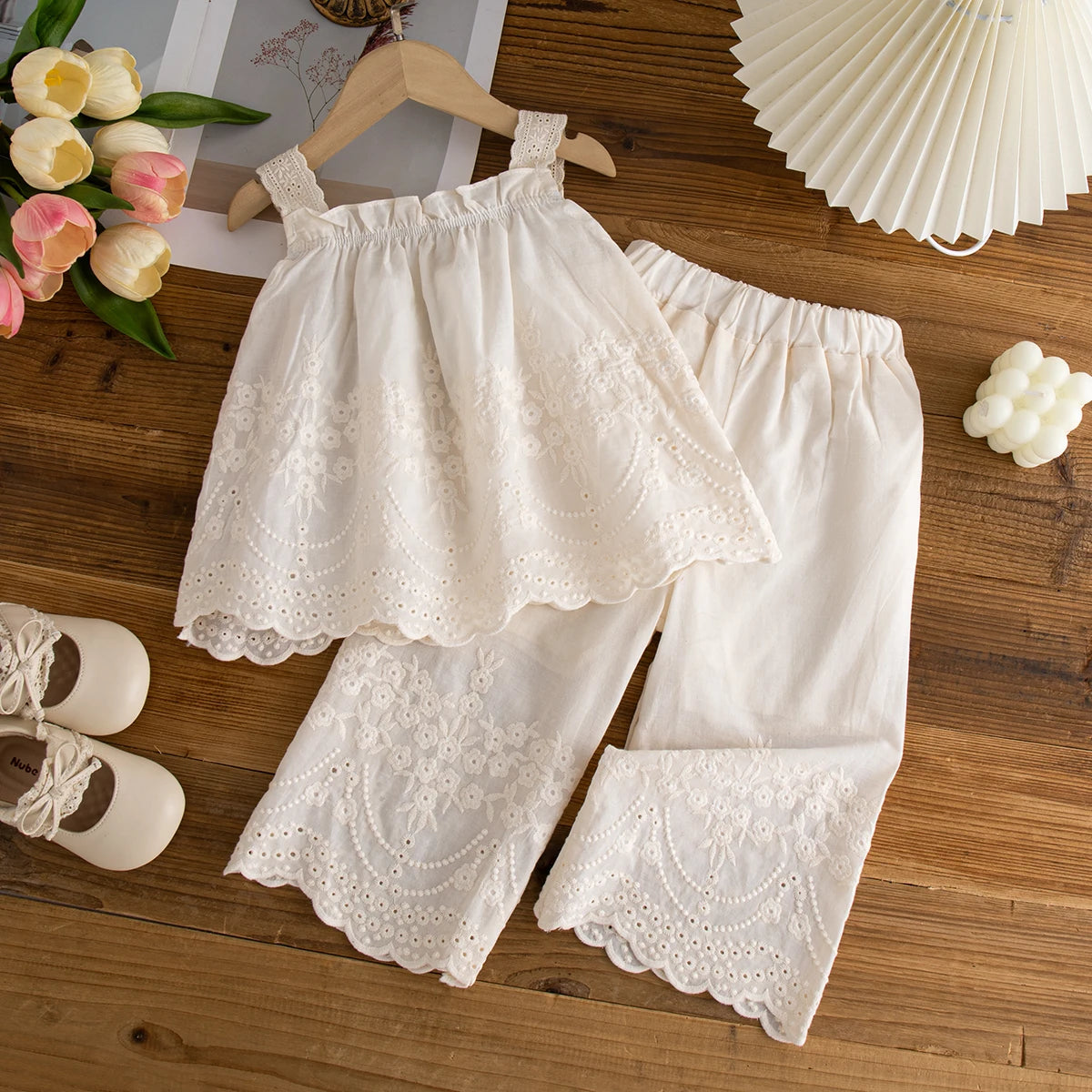 Baby Girl Floral Top & Pants Set – Cute Summer Beach 2-Piece Outfit