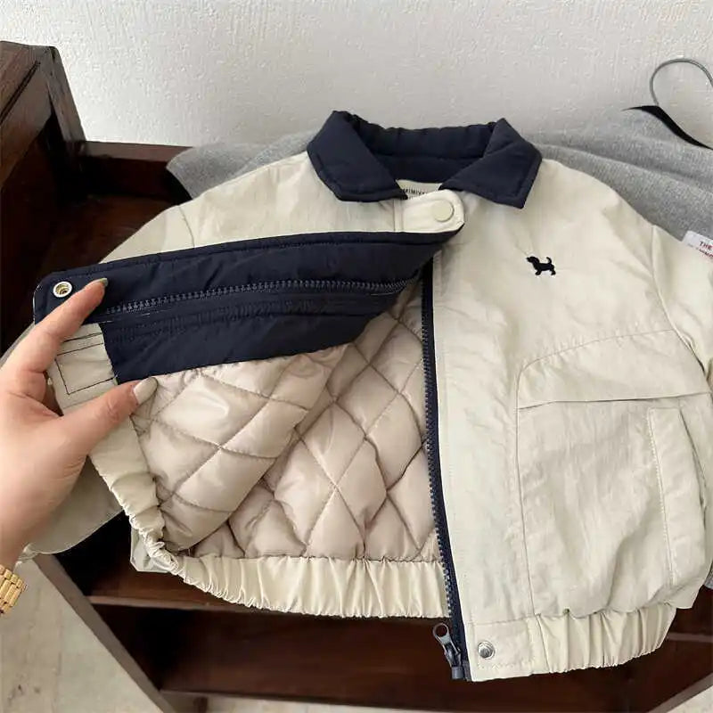 Kids Cartoon Baseball Jacket – Warm Cotton Autumn Outerwear for Boys & Girls