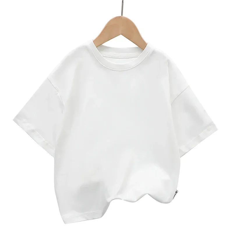 Kids Shoulder Down Short Sleeve T-Shirt – Trendy Cotton Fashion Top Ages 2–12