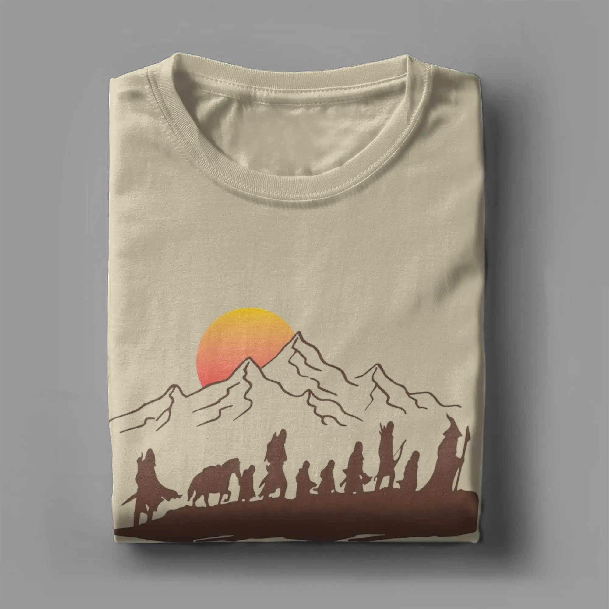 The Fellowship L-Lords Of The R-Rings T Shirts Men Pure Cotton Funny T-Shirts Round Neck  Tee Shirt Short Sleeve Clothes Summer