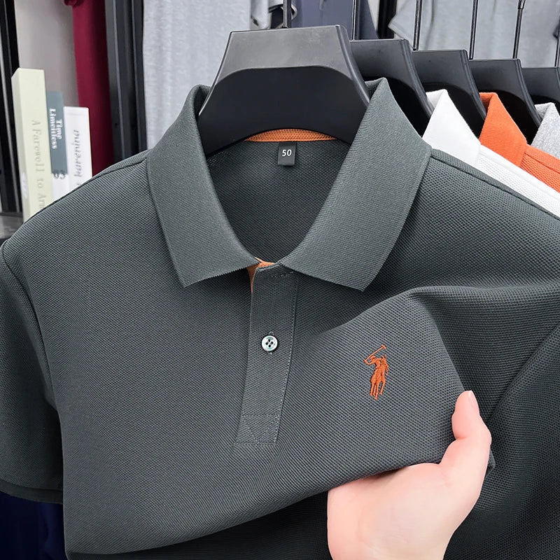 Designer brand pure cotton short sleeve polo shirt men fashion exquisite pony embroidery new summer T-shirt comfort casual top