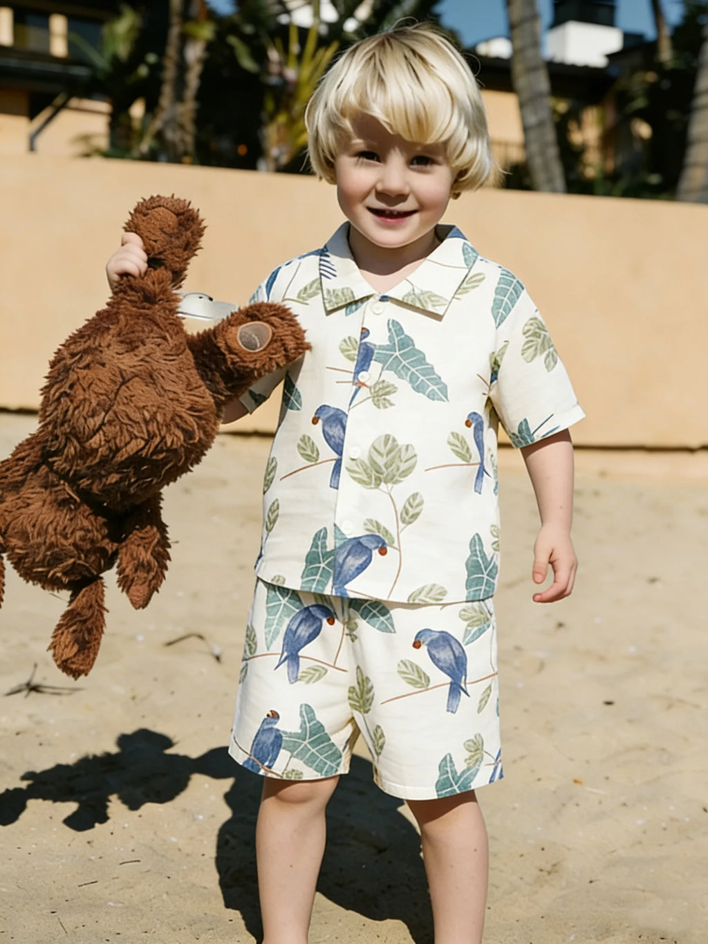 Baby Organic Cotton Top & Shorts Set – Solid Color 2-Piece Summer Outfit Ages 1–6