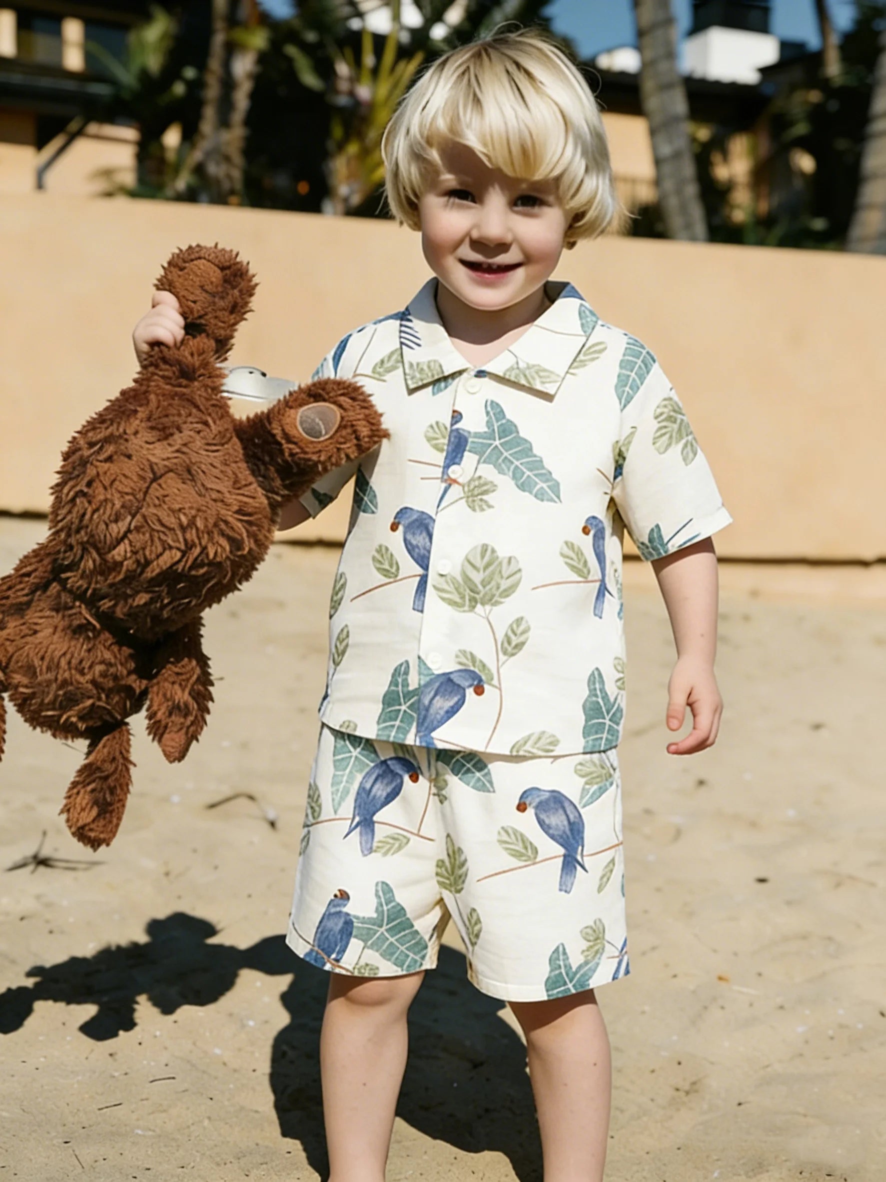 Baby Organic Cotton Top & Shorts Set – Solid Color 2-Piece Summer Outfit Ages 1–6