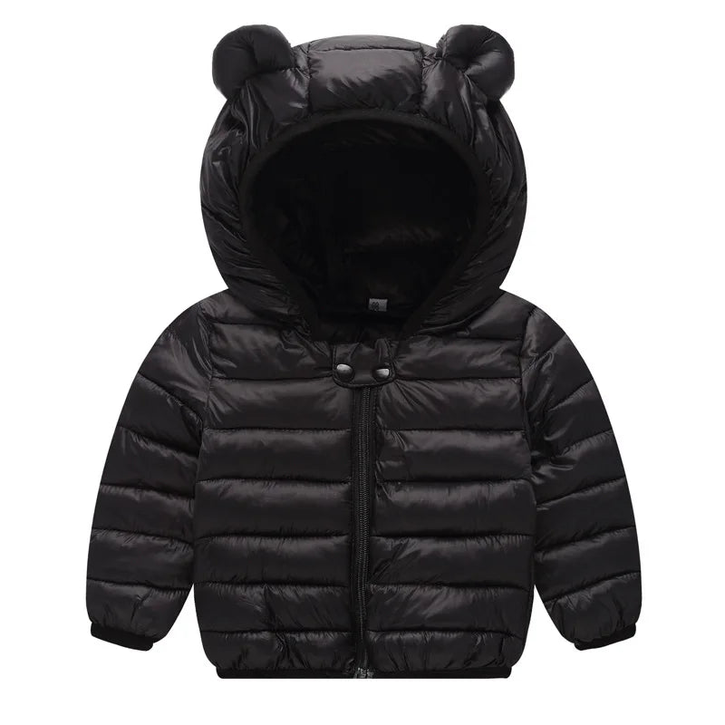 Kids Padded Fleece Thick Hooded Snowsuit Jacket – Warm Cashmere Winter Coat