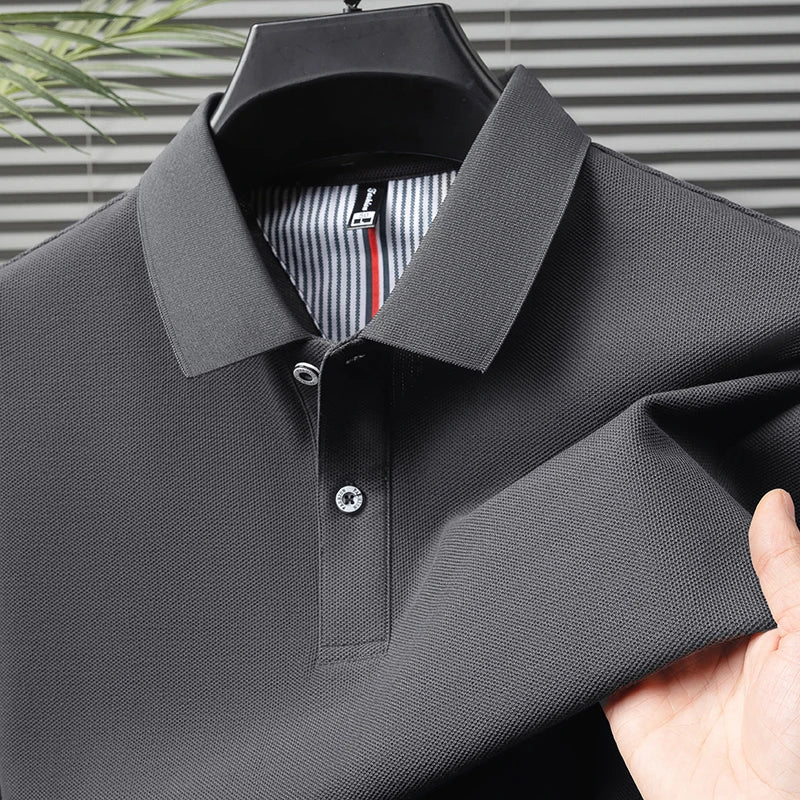 High end 100% cotton short sleeve polo shirt men's summer new trend brand business casual golf T-shirt fashion men's clothing