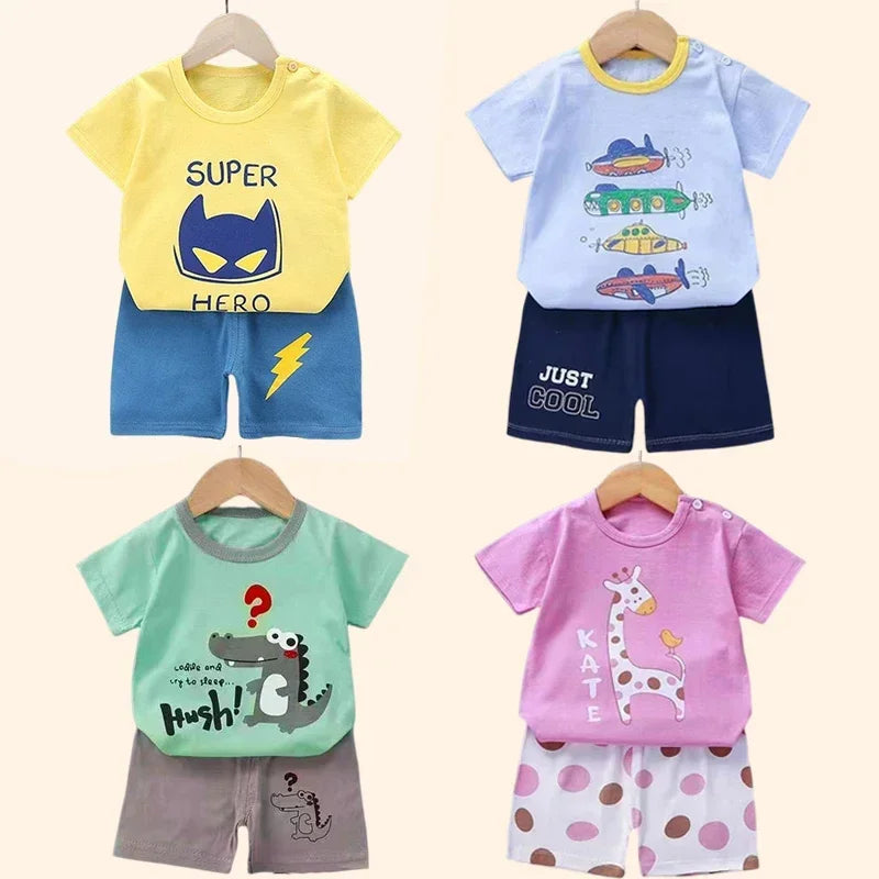 Kids Cotton T-Shirt & Shorts Summer Set – Casual 2-Piece Toddler Outfit