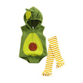 VISgogo Baby Girls Boys 2pcs Halloween Romper Clothes Avocado Sleeveless Zipper Hooded Jumpsuits+Striped Stockings Outfits