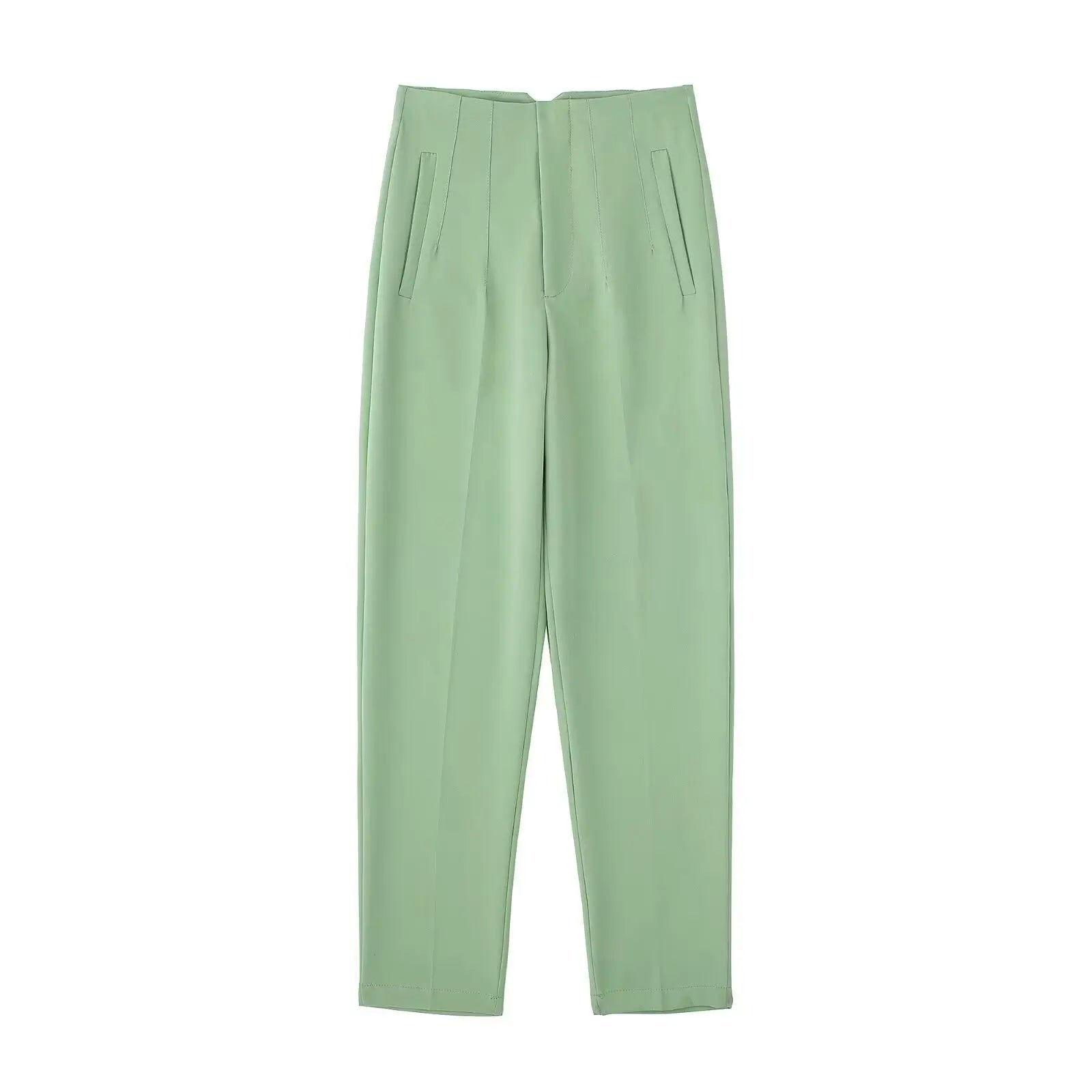 Women's Slim High Waist Pencil Pants – Vintage Solid Color Office Lady Trousers