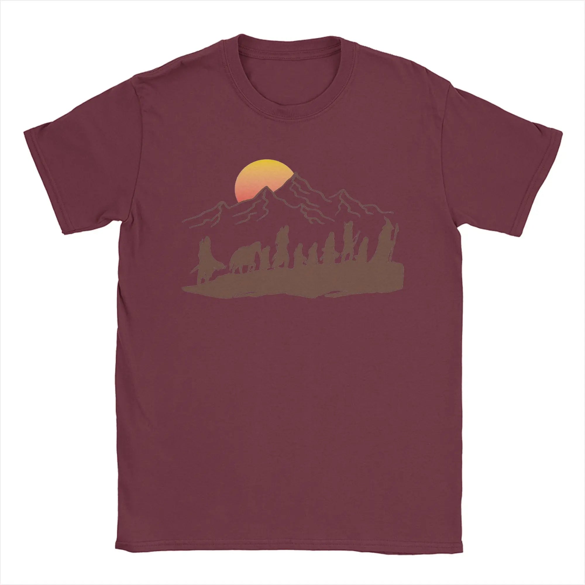 The Fellowship L-Lords Of The R-Rings T Shirts Men Pure Cotton Funny T-Shirts Round Neck  Tee Shirt Short Sleeve Clothes Summer