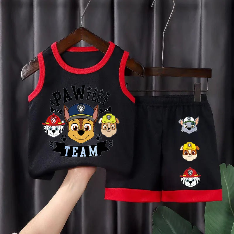 Boys PAW Patrol Mesh Basketball Vest & Shorts Set – Breathable Summer Outfit