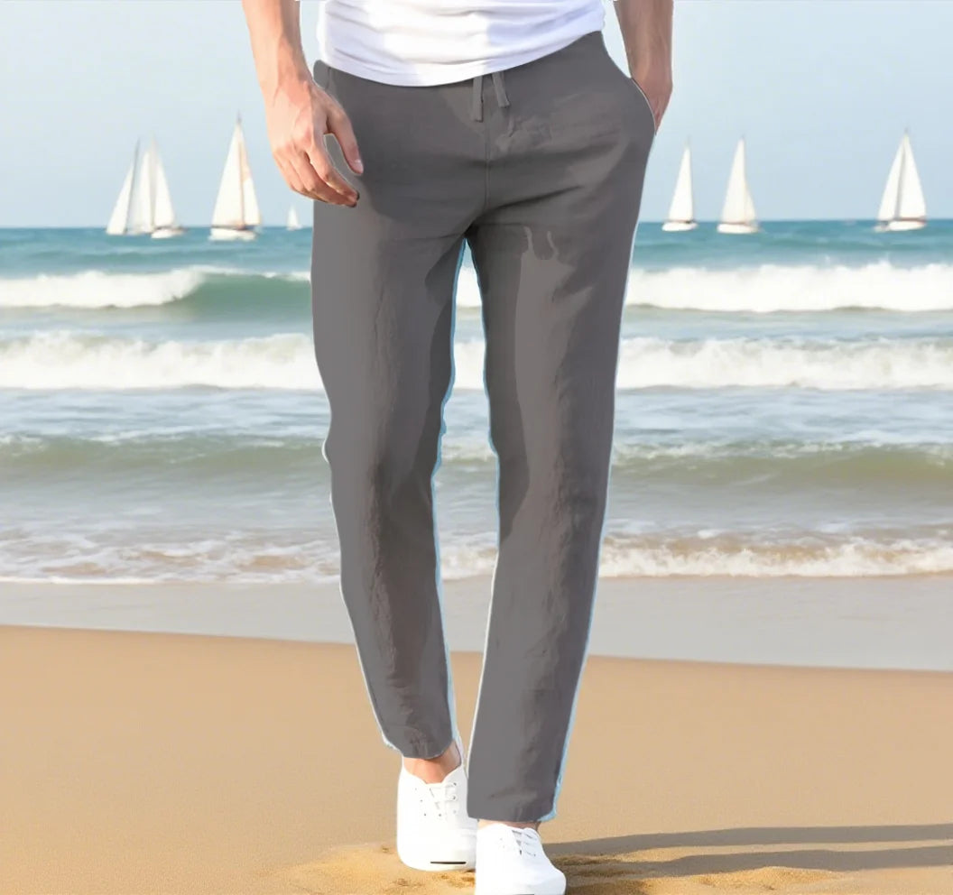 Autumn Linen Wide Men Pants Korean Trousers Oversize Cotton Streetwear Male New Yoga Pants Casual Men Clothing Sweatpants