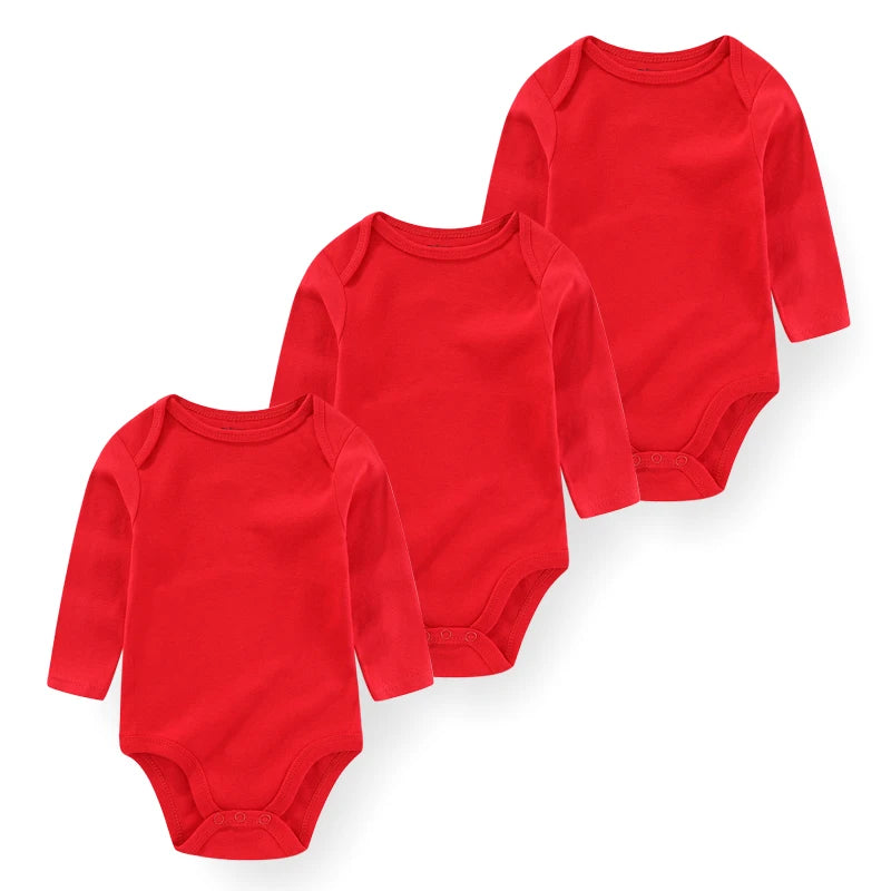 Newborn Cartoon Long Sleeve Bodysuit – 100% Cotton Baby Onesie 3-Pack