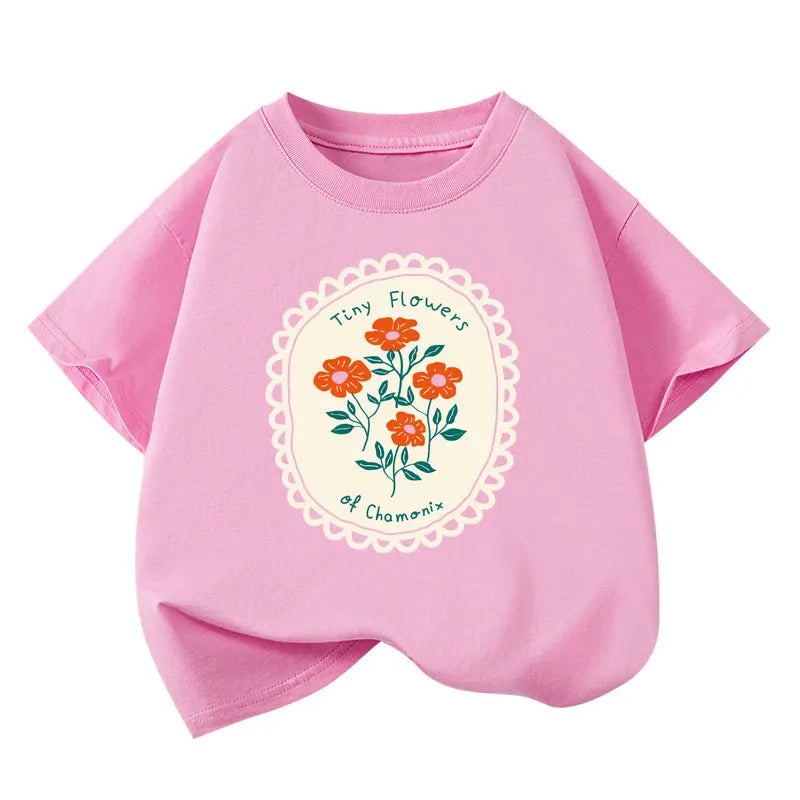 Girls Short Sleeve Cotton School Uniform Tee – Casual Summer Blouse