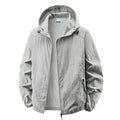 Men's Hooded Sun Protection Lightweight Windbreaker – Quick-Dry UV Coat for Hiking & Travel
