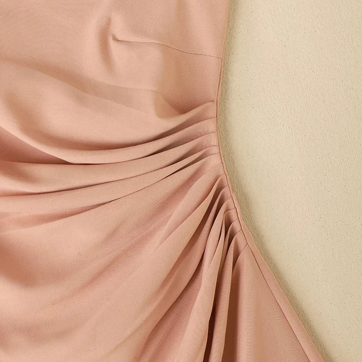 Elegant Pleated Office Midi Dress