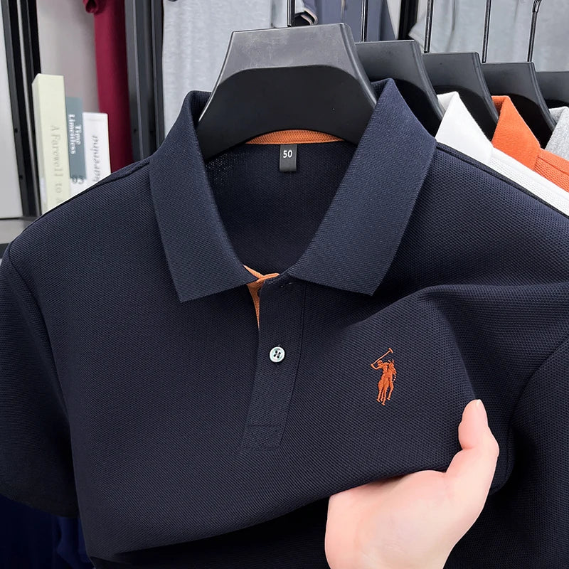 Designer brand pure cotton short sleeve polo shirt men fashion exquisite pony embroidery new summer T-shirt comfort casual top