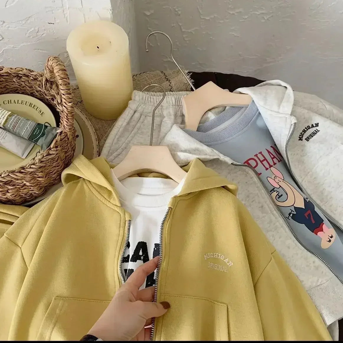 High Quality Children's Composite Cotton Set 2025 Spring Autumn New Korean Girl Boys Letter Baby Casual Hooded Sports 2pcs Set