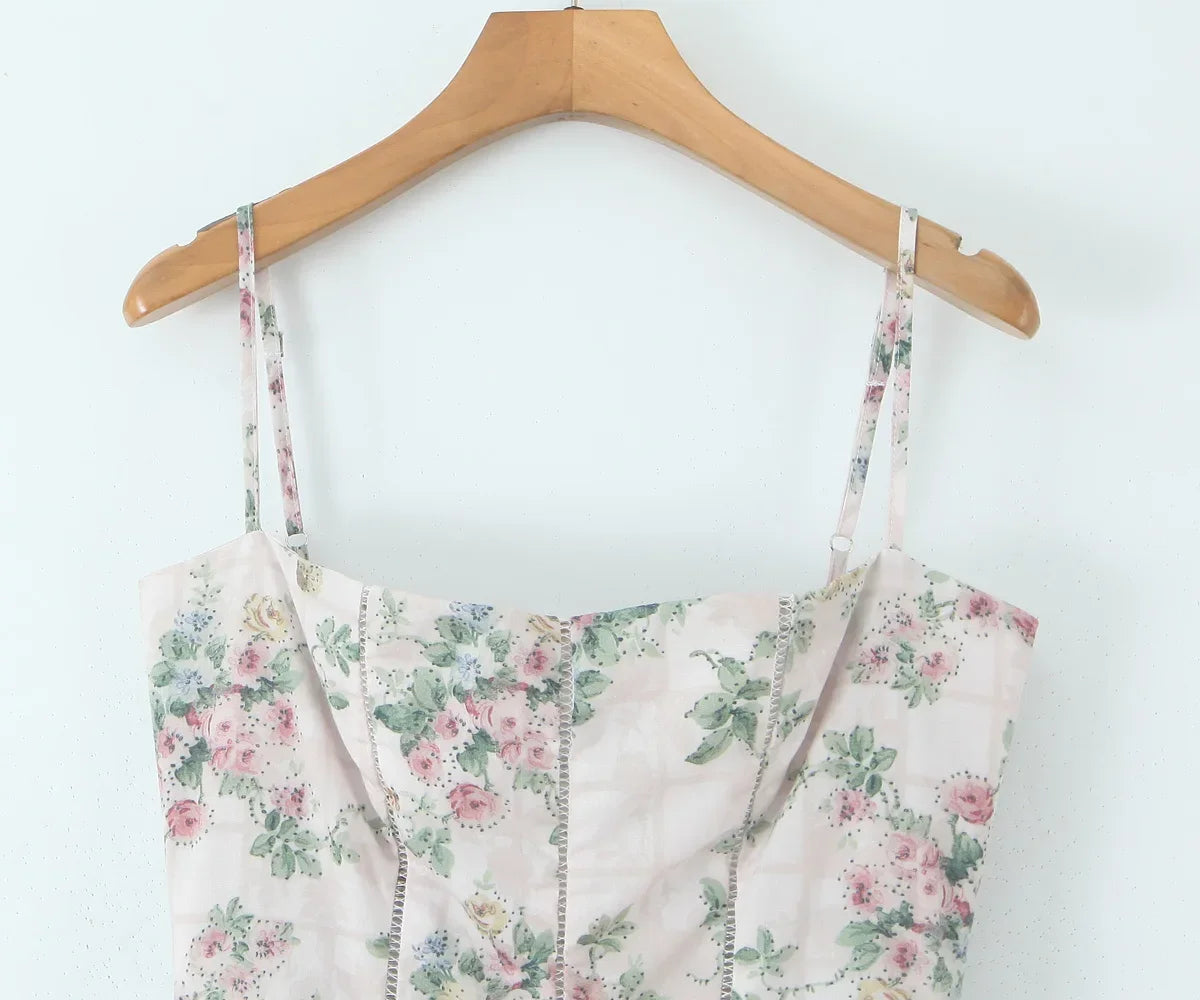 Vintage Boho Floral Maxi Dress