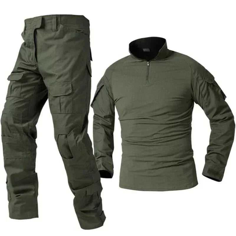 Green Tactical Suits Outdoor Uniform Men Clothing Training Suit Hunting Shirts Cargo Pants Paintball Mens Sets Wear Resistant