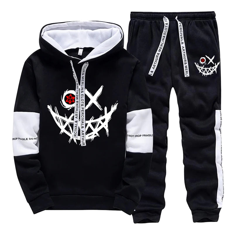 2025 New Arrival Men's Tracksuit Hooded Sweatshirt Sweatpants All Season Casual Sporty Jogger Suits Urban Fashion Hoodie Outfits