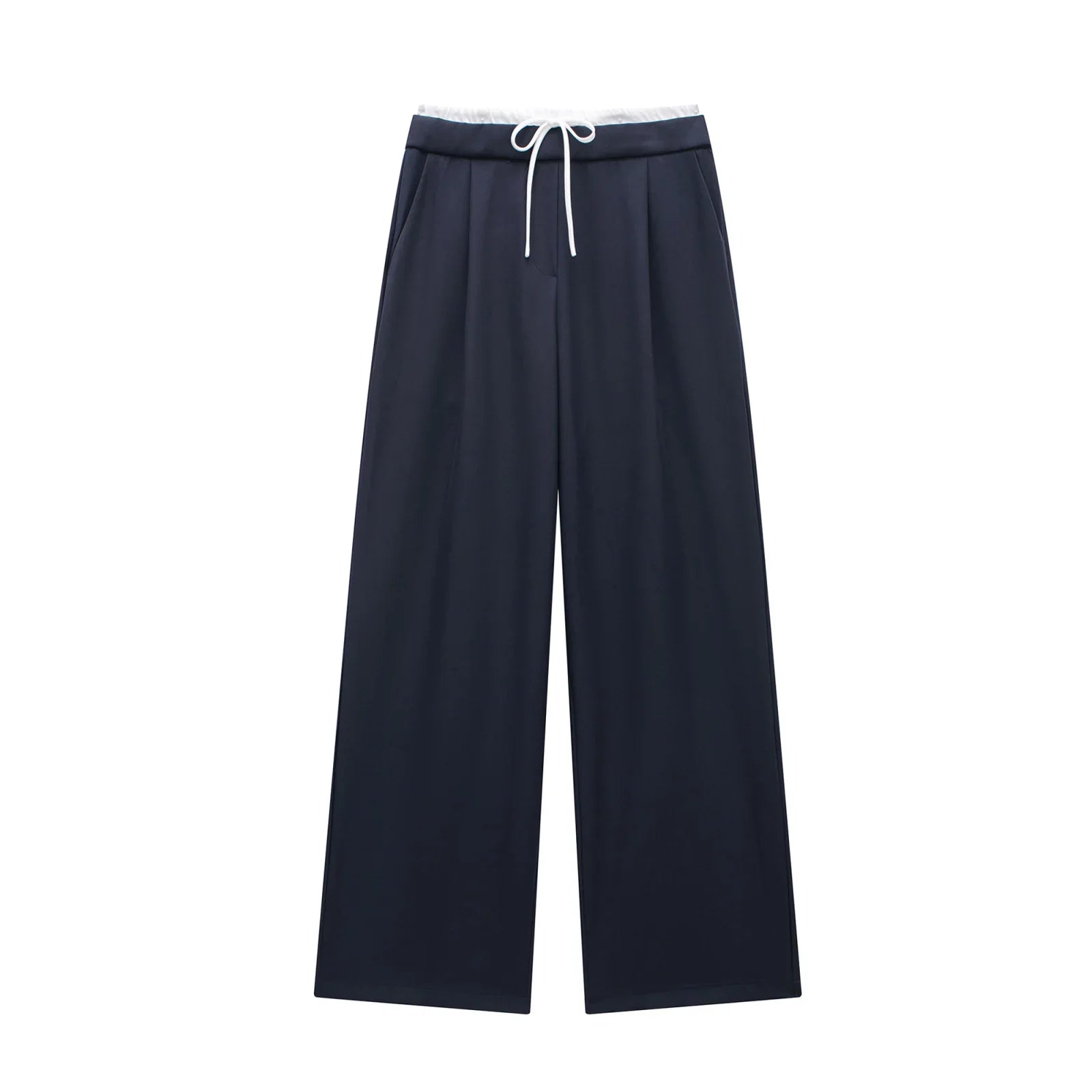 Women's Pleated Baggy Lace-Up Office Pants – Fluid Casual Trousers