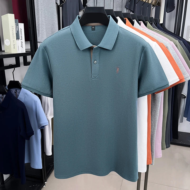 Designer brand pure cotton short sleeve polo shirt men fashion exquisite pony embroidery new summer T-shirt comfort casual top