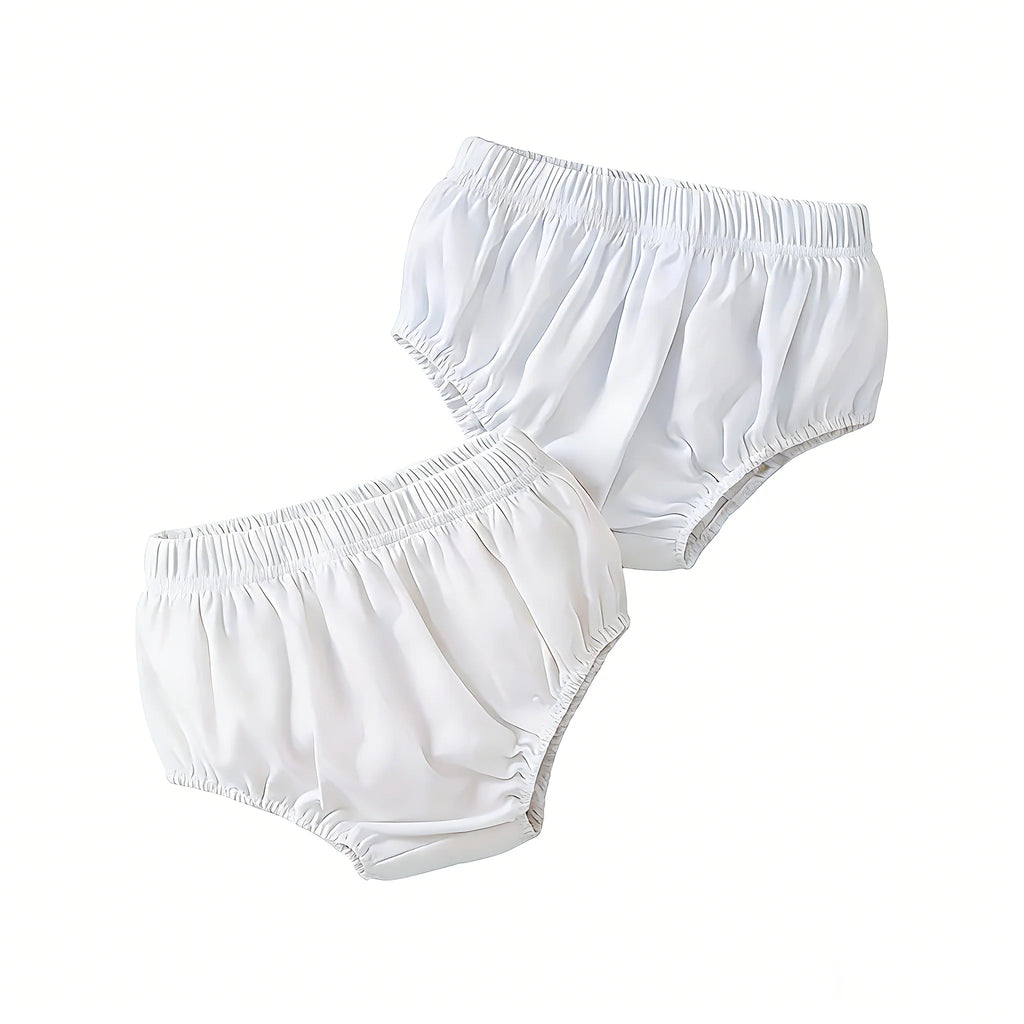 2pcs Solid Color Infant Toddler Underwear Soft Cotton Baby Girls and Baby Boys Unisex Diaper Covers Bloomers