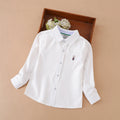 Boys School Uniform Long Sleeve Shirt – Turn-Down Collar Cotton Top