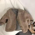Kids Reversible Plaid Plush Jacket – Two-Sided Warm Winter Coat