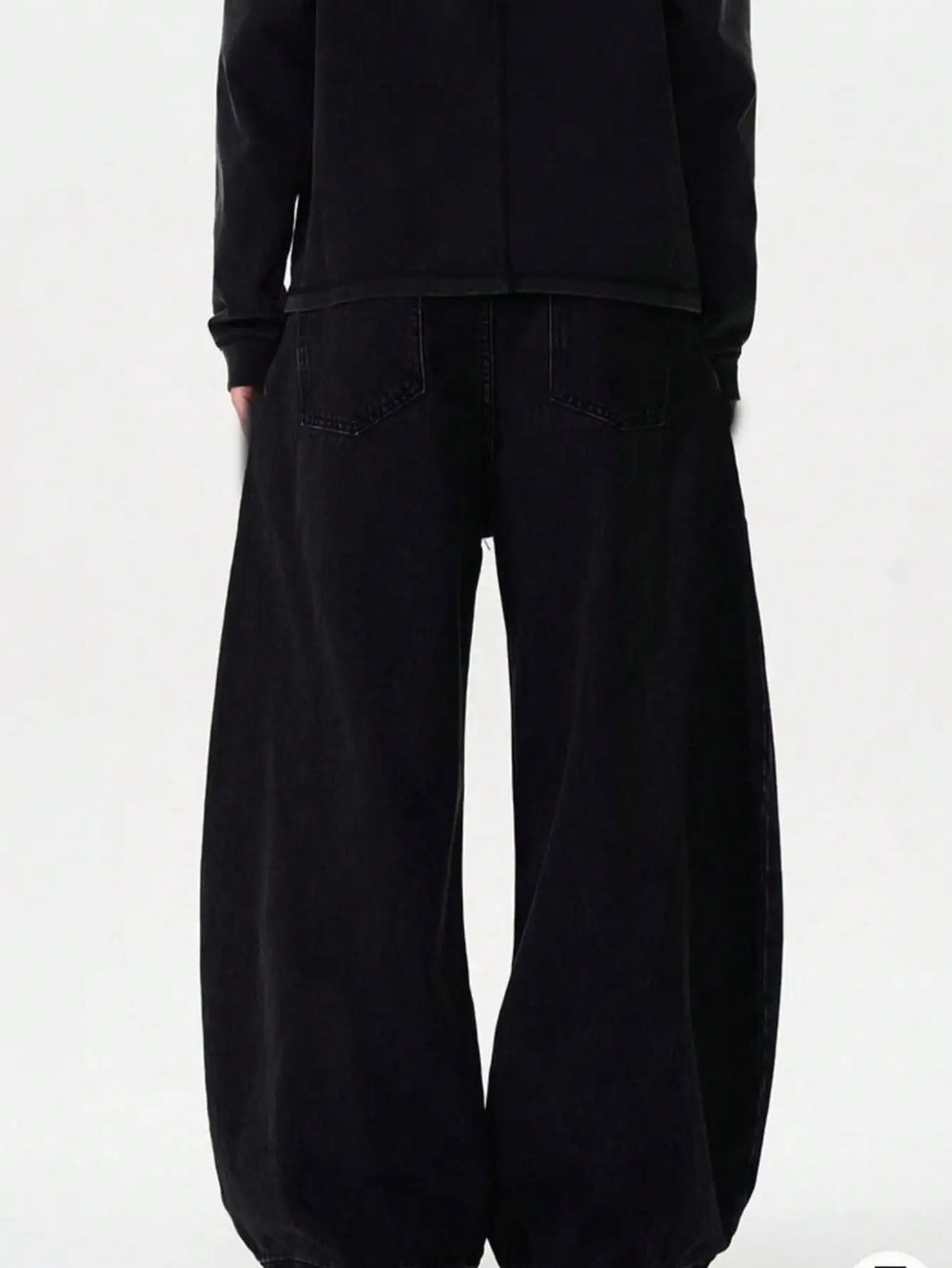 Men's American Baggy Wide Leg Curved Denim Jeans – Loose Solid Color Trendy Trousers