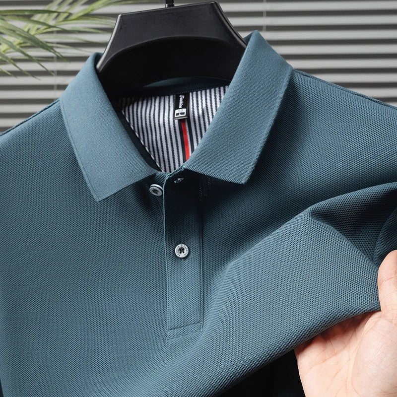 High end 100% cotton short sleeve polo shirt men's summer new trend brand business casual golf T-shirt fashion men's clothing