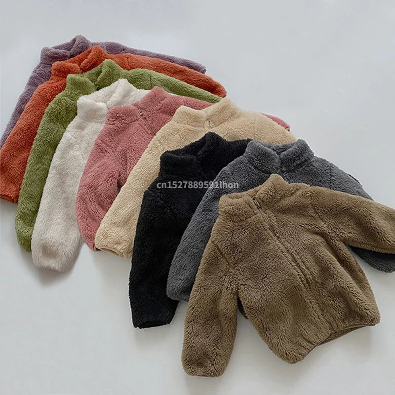 Kids Warm Fleece Hooded Jacket – Boy & Girl Winter Outerwear Coat