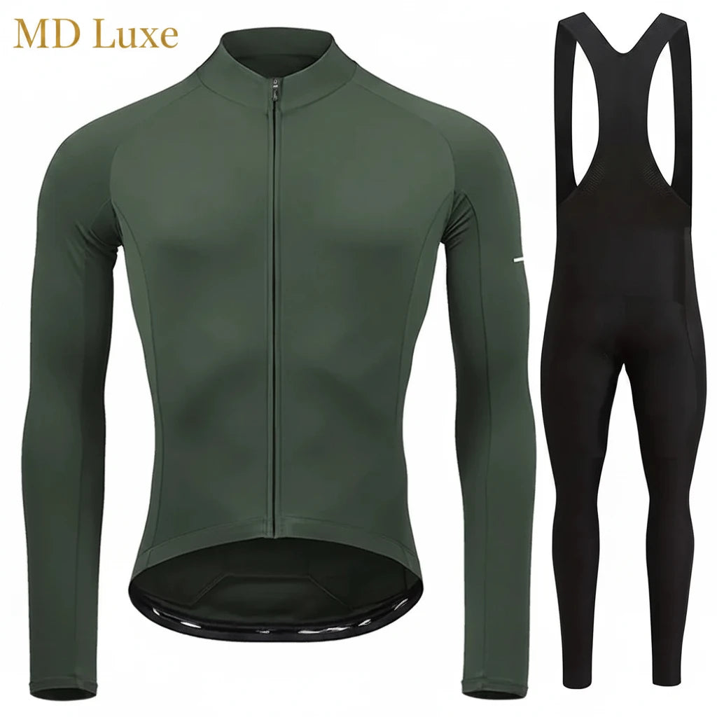 RAUDAX 2024 Man's Winter Cycling Clothing Long Sleeves Thermal Fleece Cycling Jersey Set Outdoor Keep Warm Road Bike Sportswear