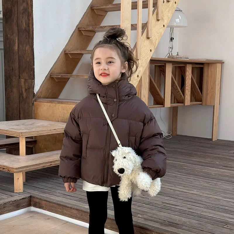 Kids Hooded Padded Down Cotton Coat – Warm Winter Outerwear Ages 3–12