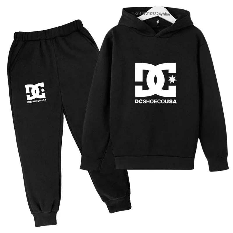 Kids Print Hoodie & Pants Tracksuit Set – Casual 2-Piece Outfit Ages 2–13