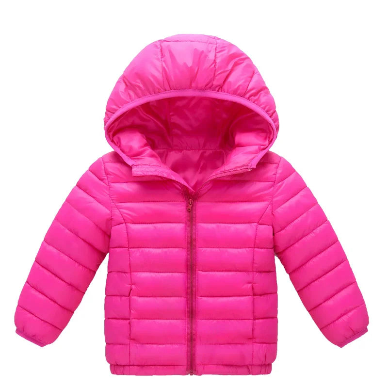 Kids Hooded Padded Down Cotton Coat – Warm Winter Outerwear Ages 3–12