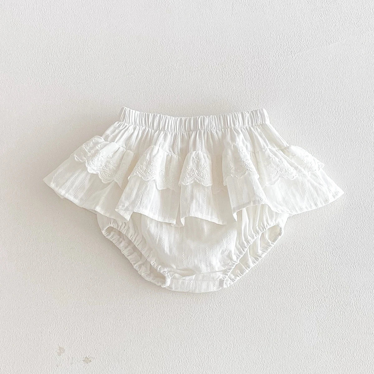 Baby Girls Ruffles Lace Skirt Shorts Kids Embroidery Pettiskirt Toddler Tutu Skirt Infant Bloomers Cake Layeres PP Shorts 0-3t