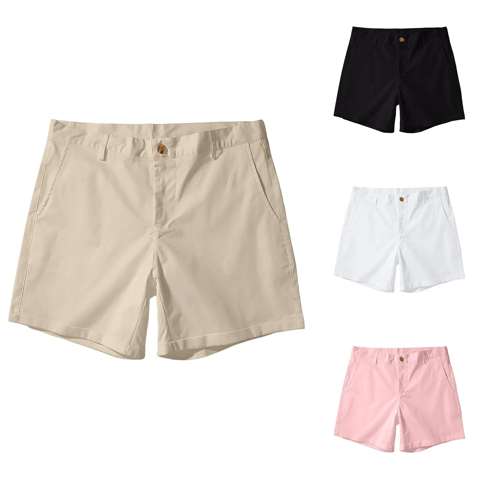 Summer Cotton Solid Color Shorts Men High Quality Casual Business Social Elastic Waist Men Shorts Hombre Half Pants Beach Shorts