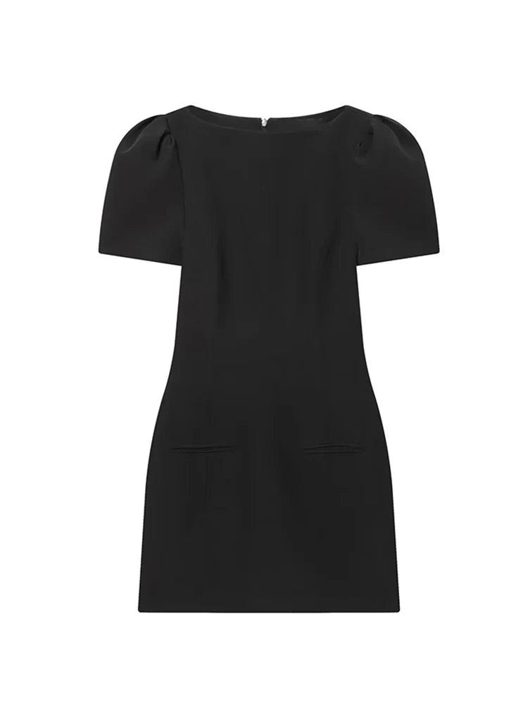 Women's Slim Fit High Waist Bodycon Mini Dress – Short Sleeve Solid Commuter Dress