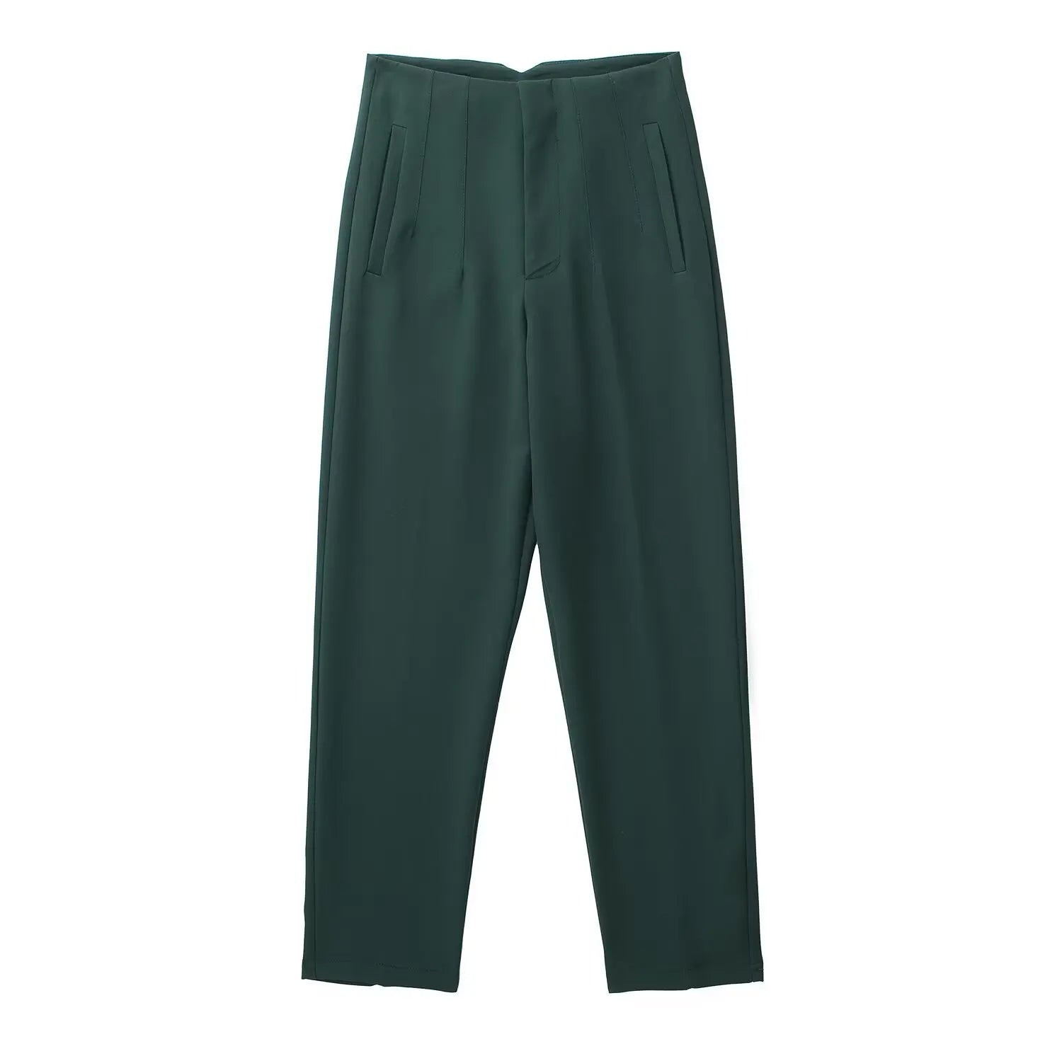 Women's Slim High Waist Pencil Pants – Vintage Solid Color Office Lady Trousers