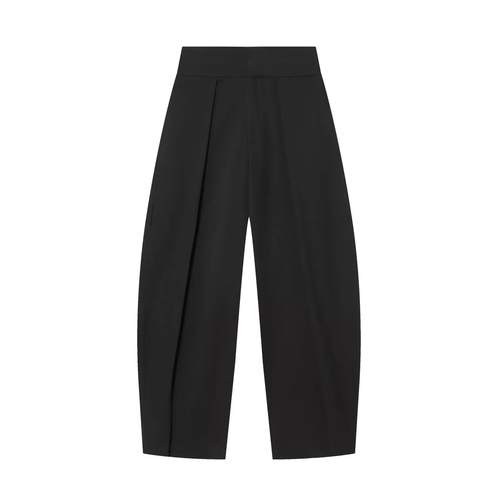 Women's Elegant Pleated Balloon Trousers – High Waist Loose Pocket Pants