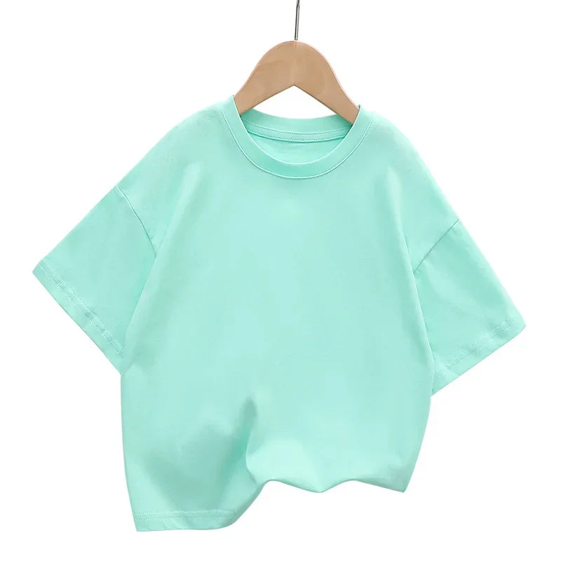 Kids Shoulder Down Short Sleeve T-Shirt – Trendy Cotton Fashion Top Ages 2–12