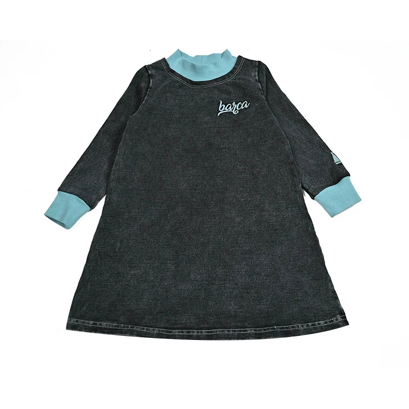 New fall collection family matching children clothes boy shirt girls dress 2pcs girls outfit baby set garment washing black gray