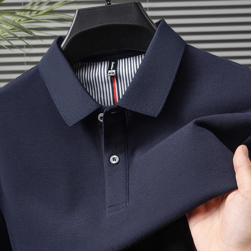 High end 100% cotton short sleeve polo shirt men's summer new trend brand business casual golf T-shirt fashion men's clothing