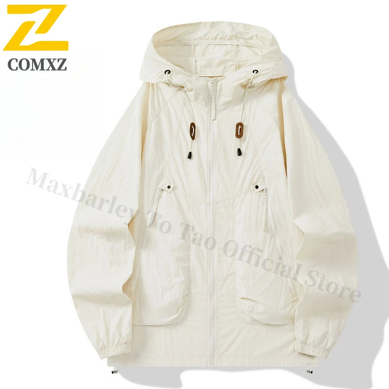 Unisex UPF50+ Ice Silk Hooded Jacket – Ultra Thin Quick-Dry Outdoor Sports Coat