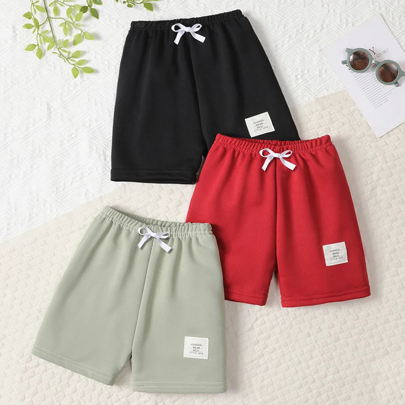 1/3/6 Piece Children's Summer Solid Color Fashion Casual Shorts Boys Wild Sports Outdoor Pants Girls Colorful Stretch Beach Pant