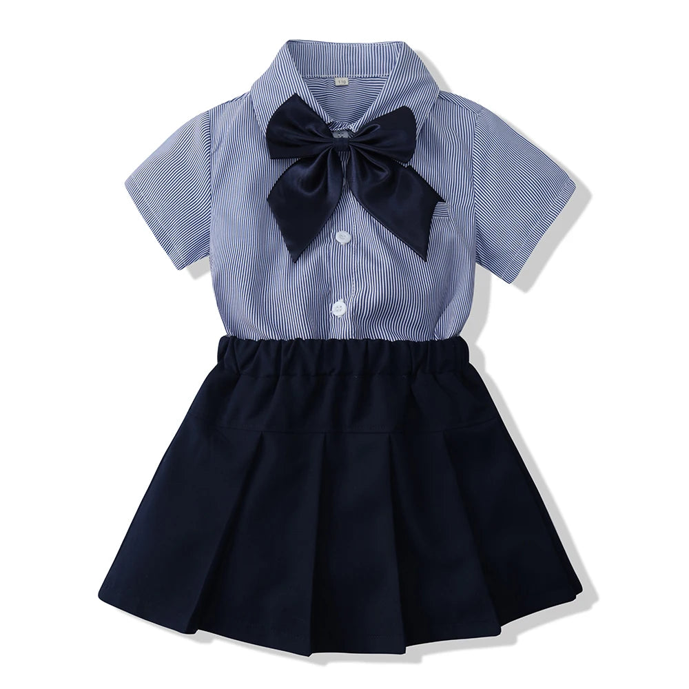 Kids Sibling Lapel Short Sleeve Outfit Set – Matching Summer Clothes for Brothers & Sisters