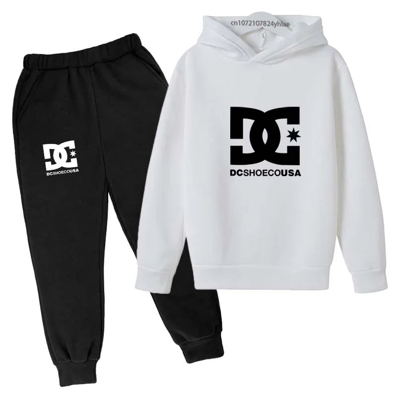 Kids Print Hoodie & Pants Tracksuit Set – Casual 2-Piece Outfit Ages 2–13