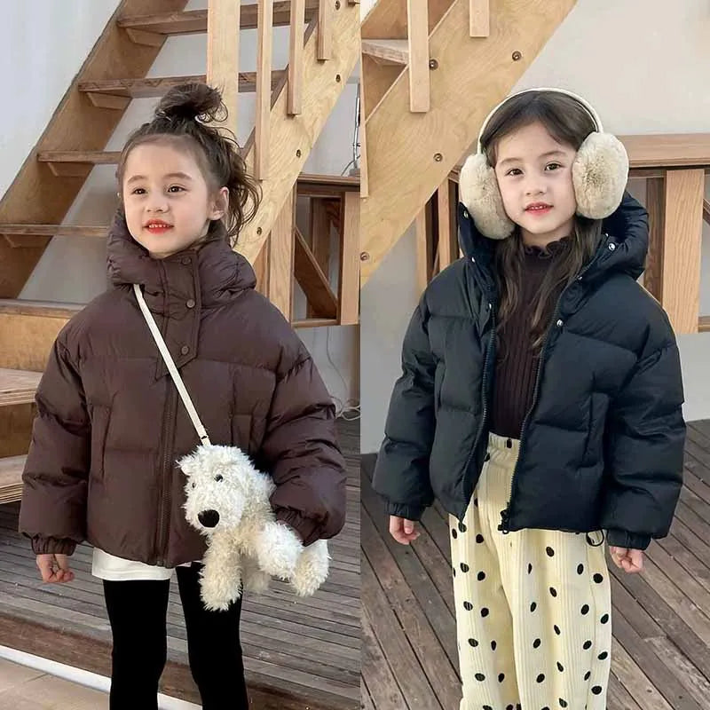 Kids Hooded Padded Down Cotton Coat – Warm Winter Outerwear Ages 3–12